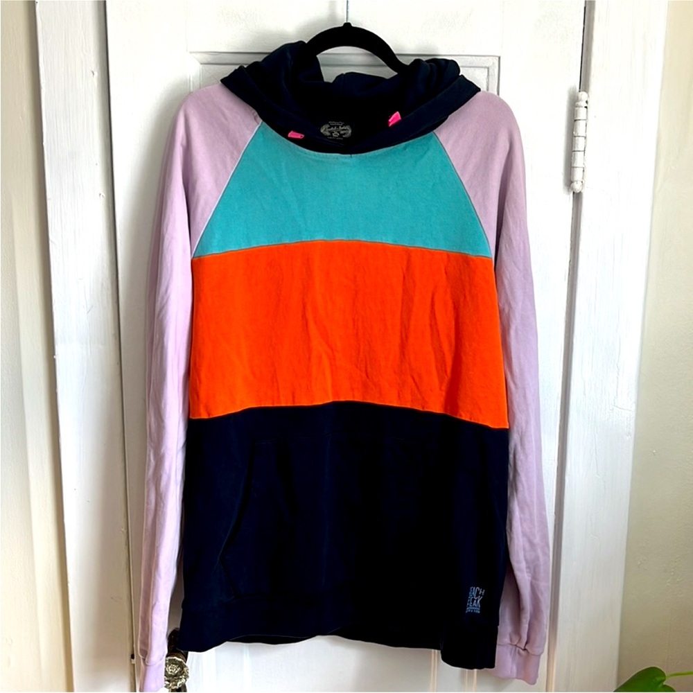 Scotch & Soda Summer Color Block Cotton Hoodie Pullover Beach Freak
